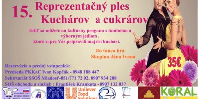 15. Reprezentačný ples kuchárov a cukrárov Prešov