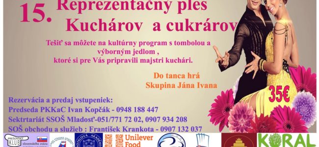 15. Reprezentačný ples kuchárov a cukrárov Prešov