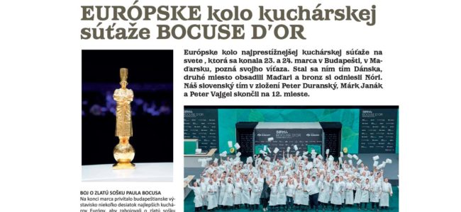 Časopis GASTRO – EURÓPSKE kolo kuchárskej súťaže BOCUSE D’OR